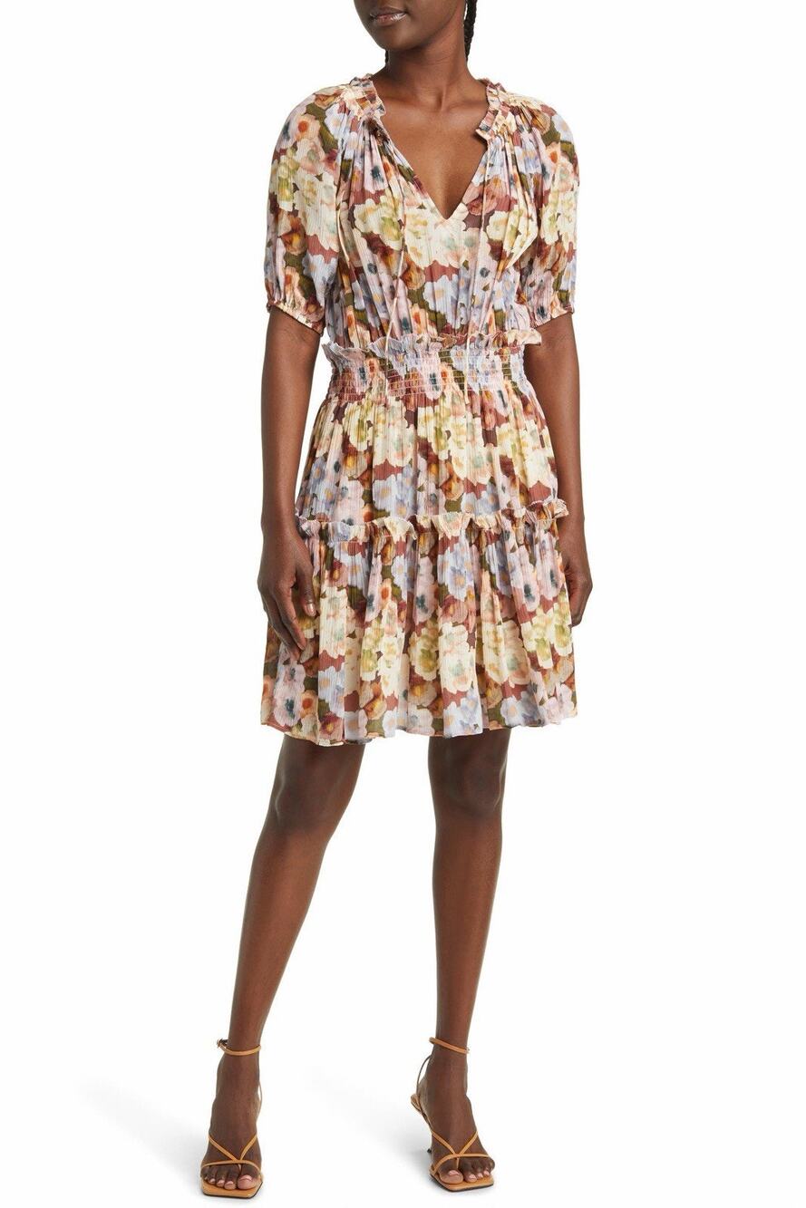 Rails Womens Fiorella Floral Tie Neck Dress M NWT $268